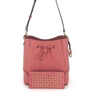 2PCS Michael Kors Nicole Large Bucket Bag Wallet